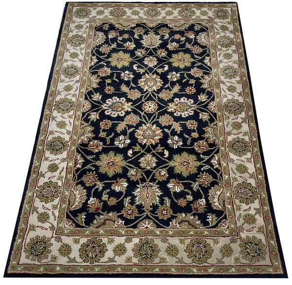 Black and beige Persian design Hand Tufted Carpet