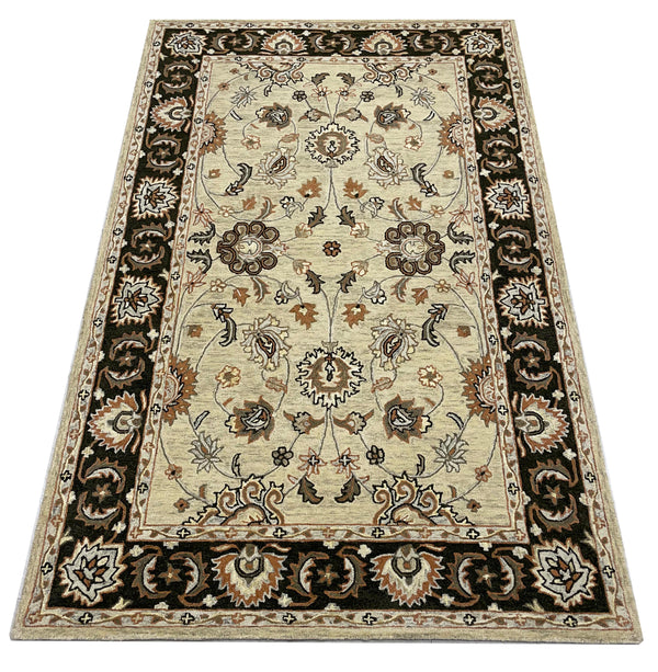 Brown Color Based Persian Design Hand Tufted Carpet